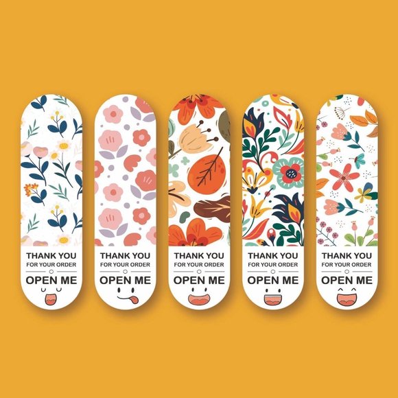 Set of 100 - Thank you / Open Me Package Packaging Label Stickers - Picture 2 of 6